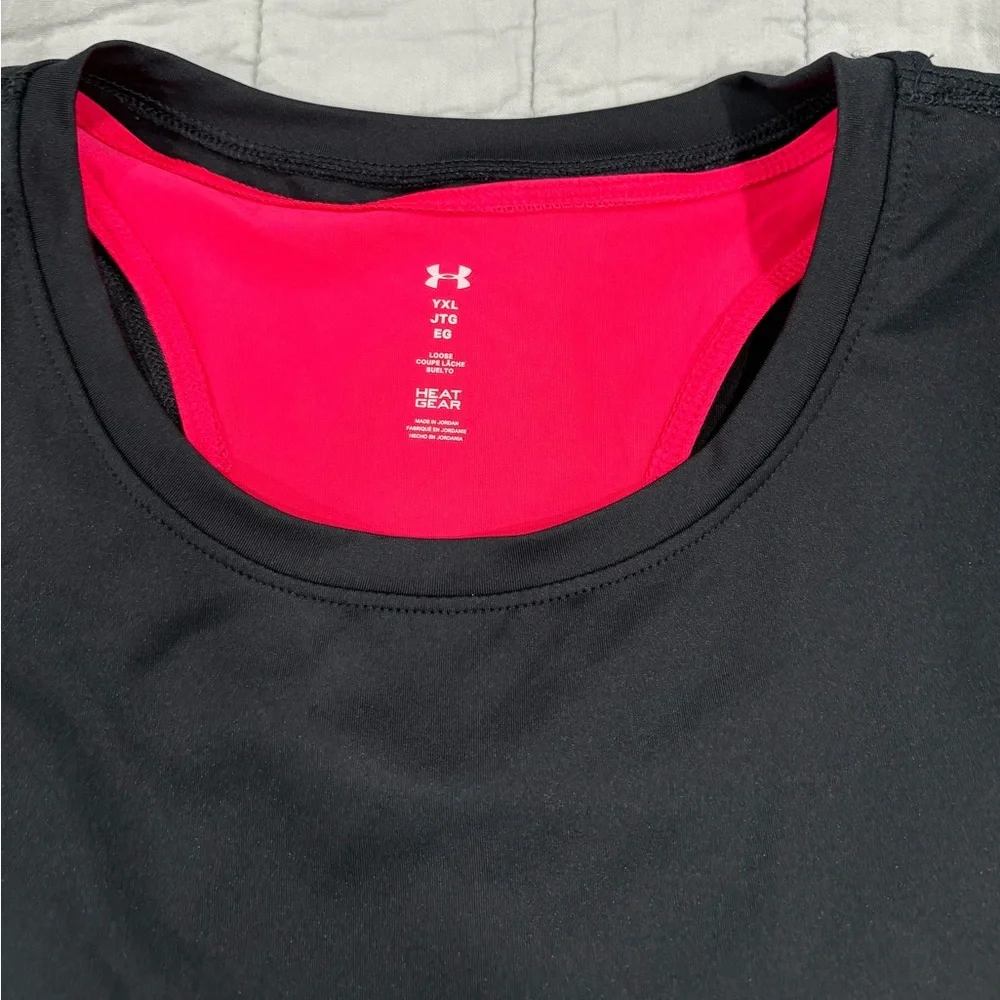 Under Armour Layered‎ Tank Black Pink Logo